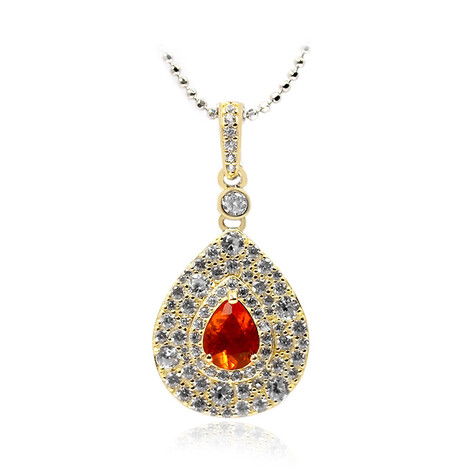 Mexican Fire Opal Silver Necklace (Dallas Prince Designs)