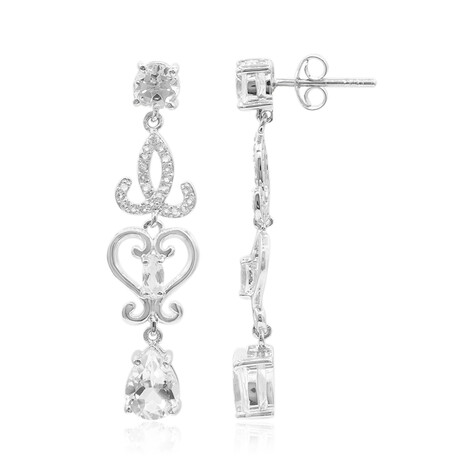 Weißer Topas-Silberohrringe