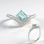 Anello in argento con Smeraldo Color Paraiba