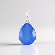 Colgante en plata con Calcedonia azul