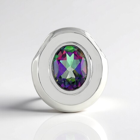 Ciondolo in argento con Topazio Mistico (MONOSONO COLLECTION)