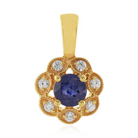 Zilveren hanger met een Madagaskar Blauwe Saffier