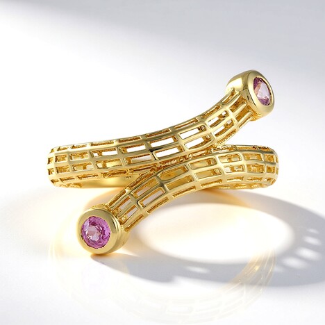 Anello in oro con Zaffiro Rosa (Ornaments by de Melo)