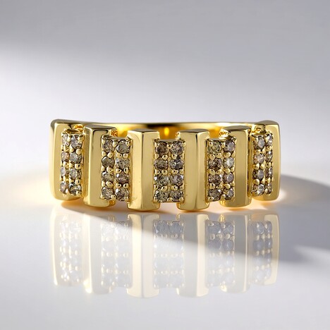 Anello in oro con Diamante Champagne I2 (de Melo Gold)