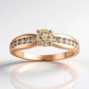 Gouden ring met een VS1 Argyle-Rose de France-Diamant (Annette)