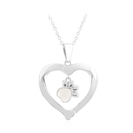 Zilveren halsketting met een witte maansteen