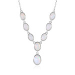 Zilveren halsketting met een Welo-opaal