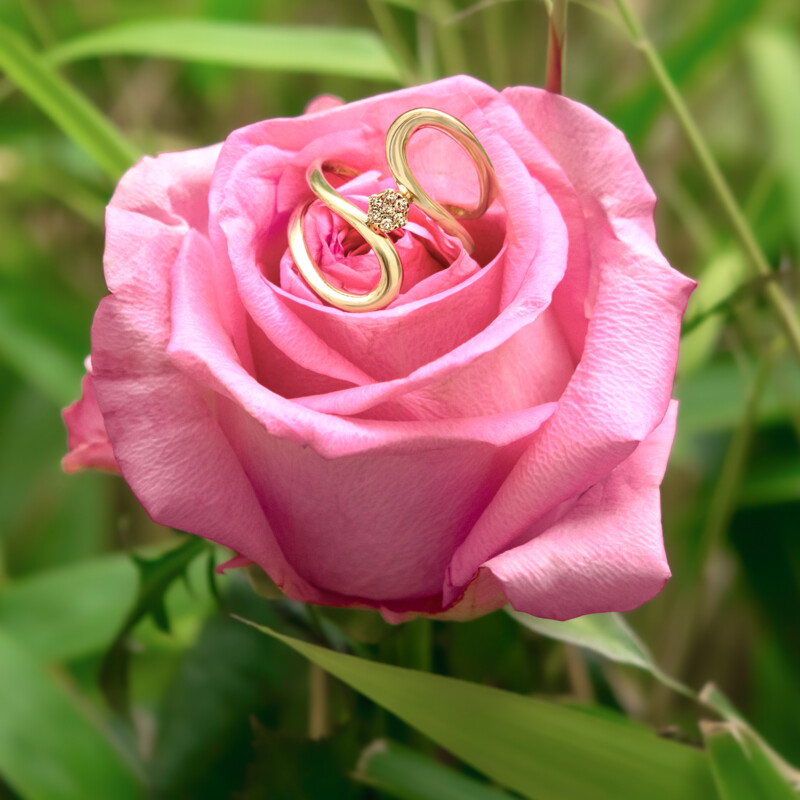 Bague en argent et Diamant rose de France SI1 d'Argyle  (Annette)