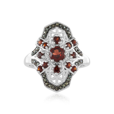 Bague en argent et Grenat du Mozambique