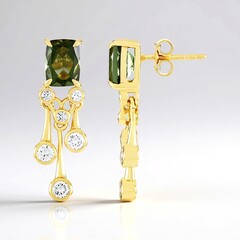 Orecchini in argento con Moldavite
