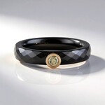 Bague en céramique et Diamant champagne SI2