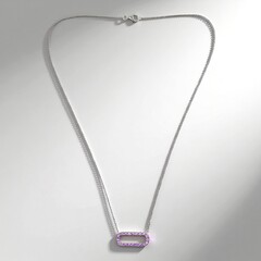 Collana in argento con Zaffiro Ceylon Porpora