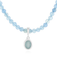Aquamarin-Silberhalskette