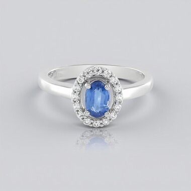 Anillo en plata con Cianita de Nepal