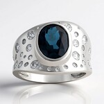 Anello in argento con Topazio Blu Londra (de Melo Essence)