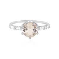 Anello in platino con Morganite del Madagascar AAA