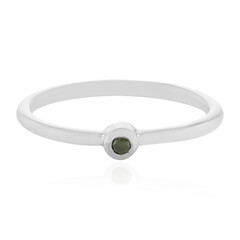 Grüner Brillant-Silberring