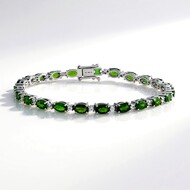 Bracciale in argento con Diopside Russo