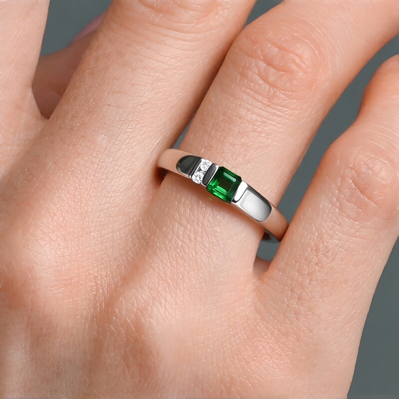 Grüner Benedito-Turmalin-Silberring (Adela Silber)