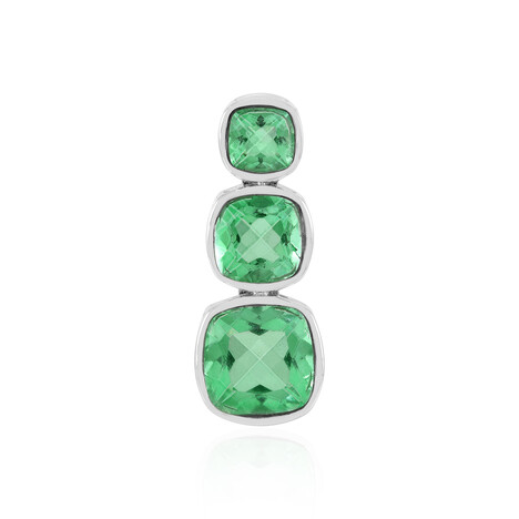 Colgante en plata con Cuarzo verde esmeralda (MONOSONO COLLECTION)