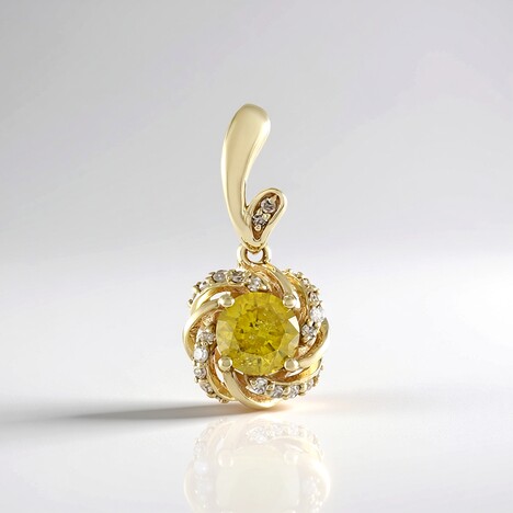 Ciondolo in oro con Diamante Giallo I2