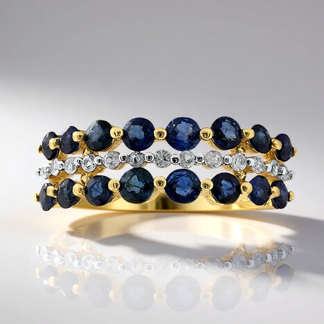 Anello in oro con Zaffiro Kanchanaburi