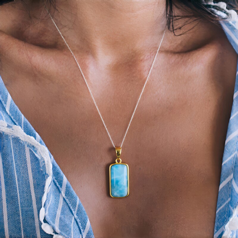 Colgante en plata con Larimar