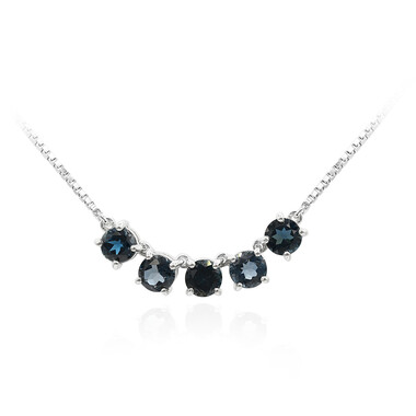 Collana in argento con Topazio Blu Londra