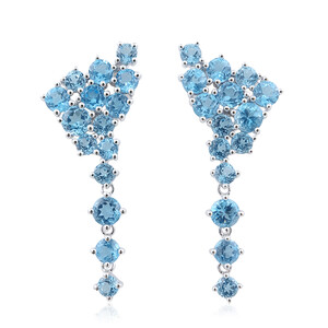 Boucles d'oreilles en argent et Topaze de Marambaia (de Melo)