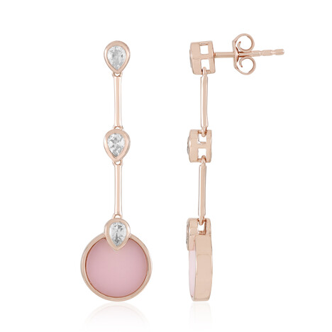 Pendientes en plata con Ópalo rosa (KM by Juwelo)