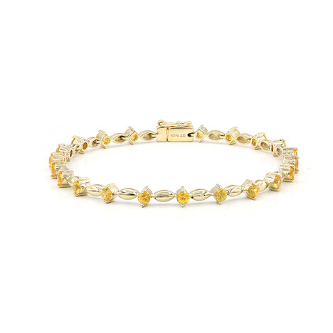 Yellow Sapphire Silver Bracelet