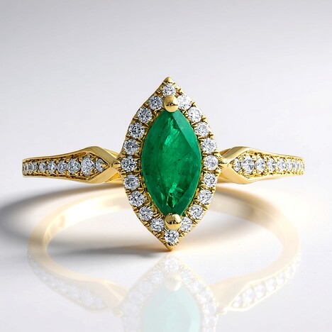 Anello in oro con Smeraldo Zambia AAA (CIRARI)