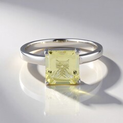 Anello in argento con Quarzo Limone