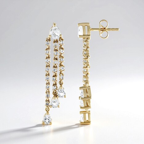 Orecchini in argento con Topazio Bianco