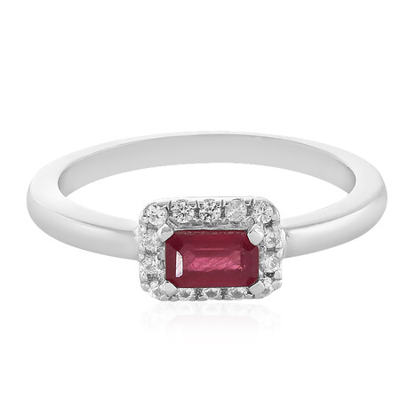 Bague en argent et Rubis de Madagascar