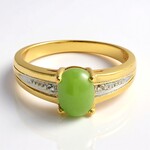 Anello placcato in oro con Crisoprasio Imperiale