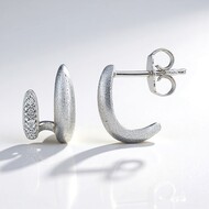Boucles d'oreilles en argent et Diamant I1 (G) (Annette)