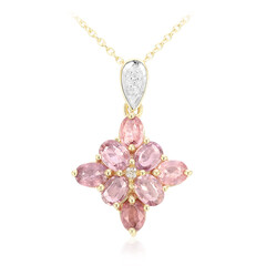 Nicht erhitzter Padparadscha-Saphir-Goldhalskette (AMAYANI)