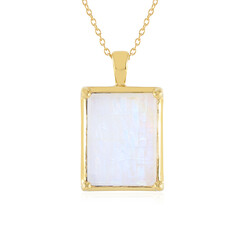 Collier en argent et Pierre de Lune arc-en-ciel