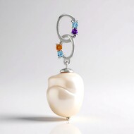 Pendentif en argent et Perle blanche de culture d'eau douce (TPC)