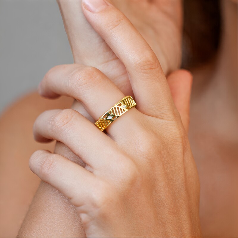 Bague en or et Diamant I2 (J) (Ornaments by de Melo)