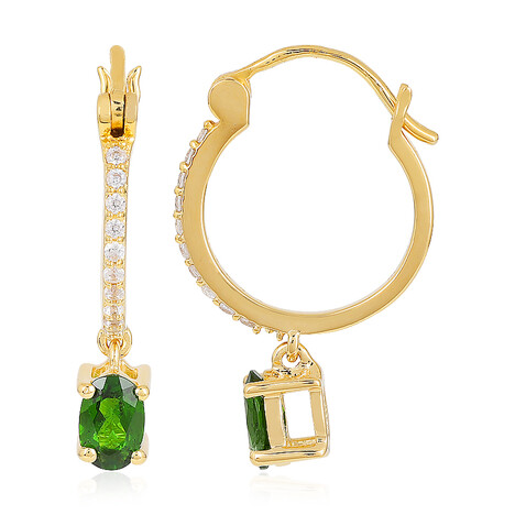 Zilveren oorbellen met Russische diopsiedstenen