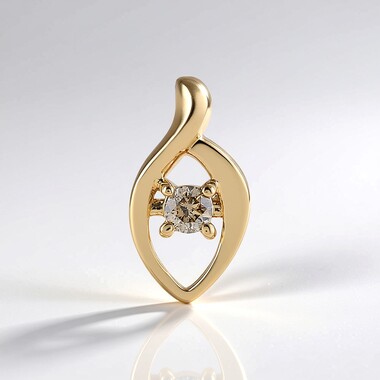 Gouden hanger met een I1 Bruine Diamant