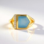 Anello in argento con Onice Blu