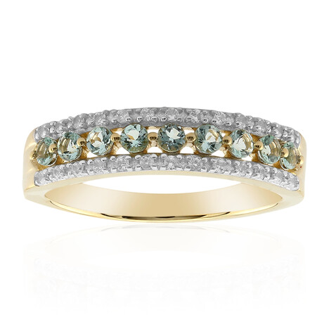 Nigerianischer Mintgrüner Beryll-Goldring