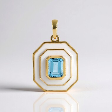 Colgante en plata con Topacio azul suizo (M de Luca)