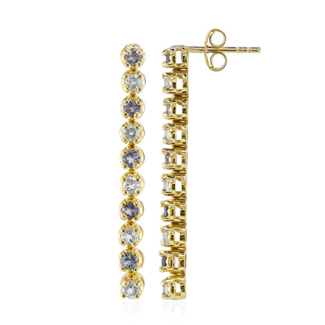 Tansanit-Silberohrringe