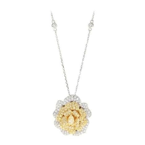 Gelber SI2 Brillant-Goldhalskette (CIRARI)