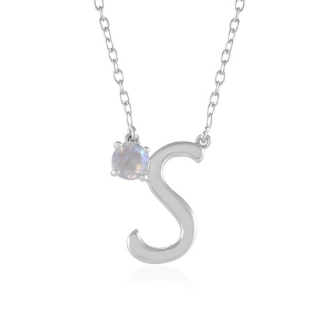 Collar en plata con Piedra de Luna arcoíris