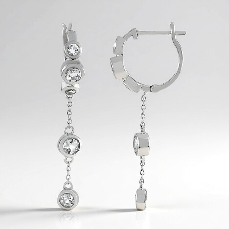 Orecchini in argento con Topazio Bianco